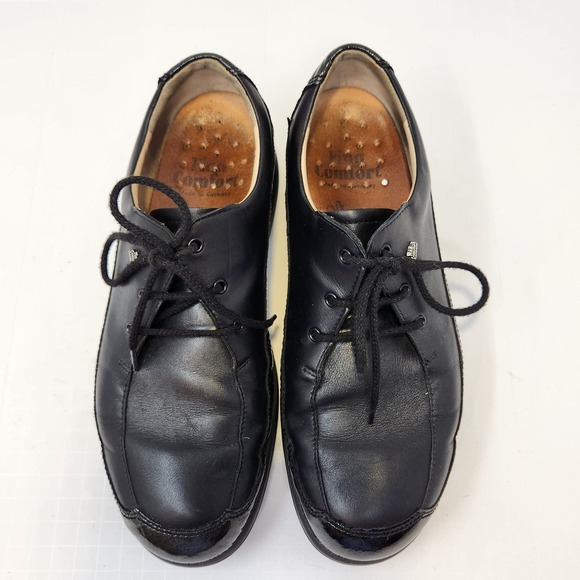 Finn Comfort Womens Acapulco Black Leather Lace Up Oxford Shoes Size 7.5 Loafers - Picture 2 of 11